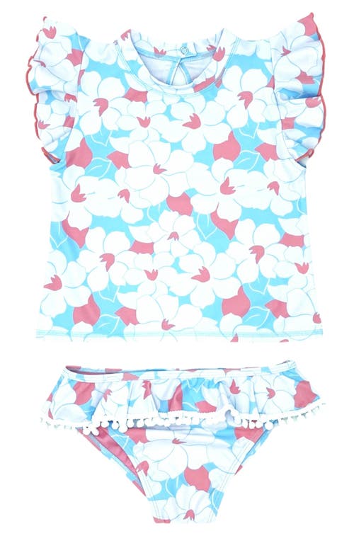 Feather 4 Arrow Seashell Ruffle Two-Piece Swimsuit in Crystal Blue at Nordstrom, Size 6-12M