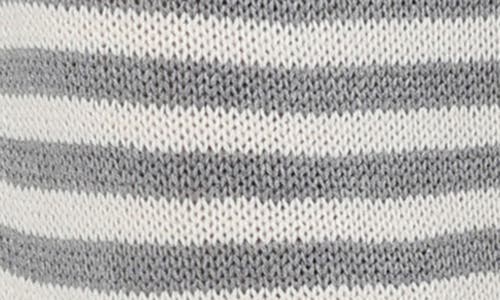 525 Raya Stripe Long Sleeve Polo Sweater Dress In Smoke Grey Multi