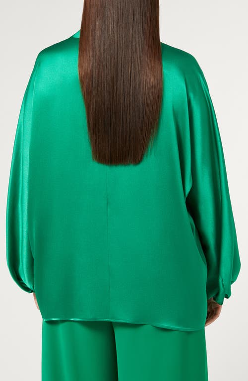 Shop Marina Rinaldi Acanto Satin Shirt In Green