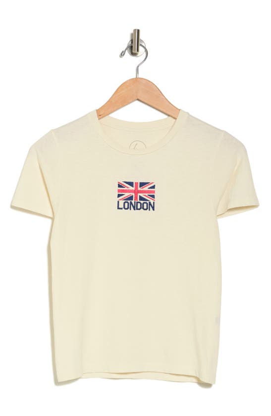 Shop Hi Res Embroidered Union Jack T-shirt In Washed Marshmallow