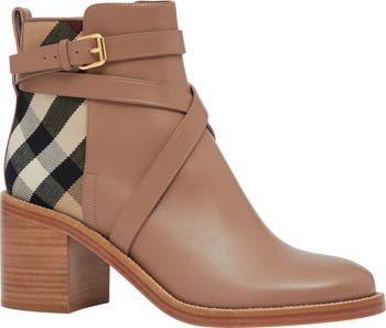 Pryle check block heel bootie burberry Clearance