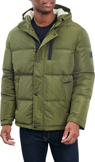 Lucky Brand Davis Water Resistant Faux Shearling Lined Hood Puffer ...