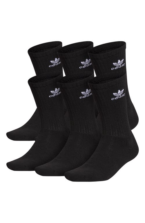 Trefoil 6-Pack Crew Socks in Black