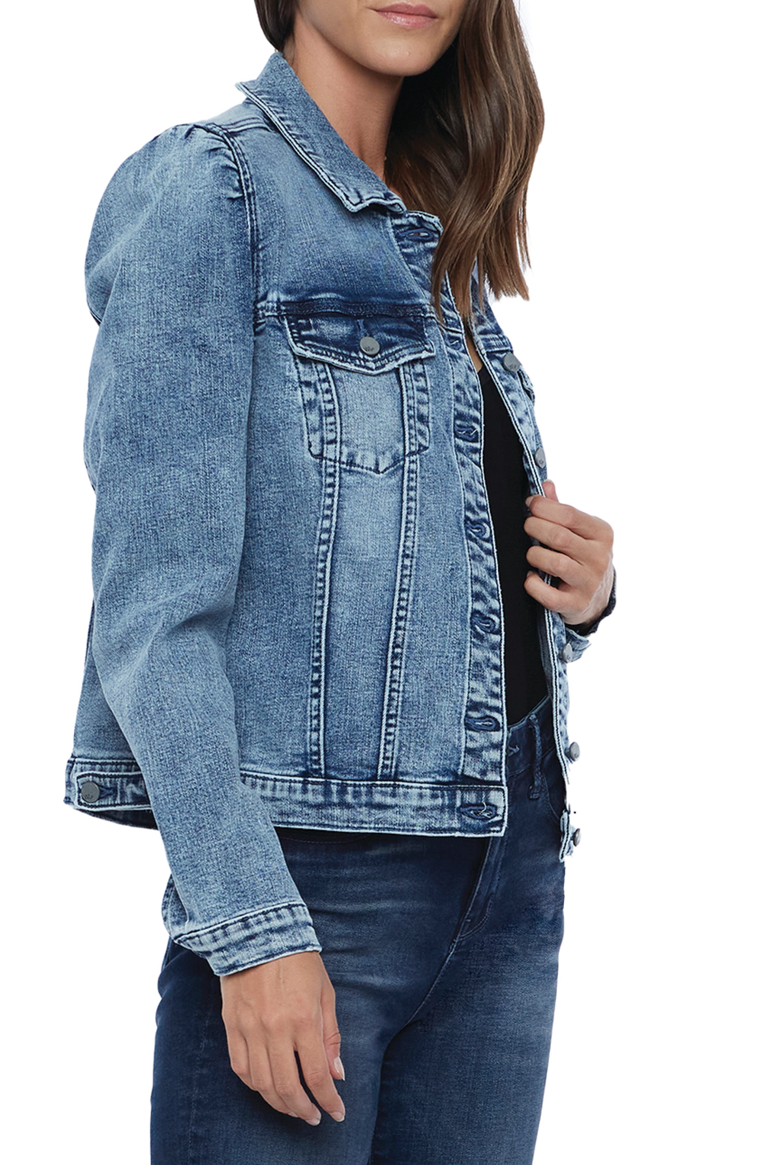 Wash Lab Denim Wash Lab Puff Sleeve Denim Jacket Nordstrom