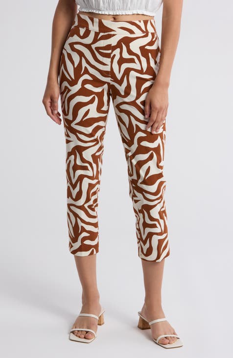 On The Go Print Ankle Slim Straight Leg Pants (Regular, Petite, Tall & Plus)