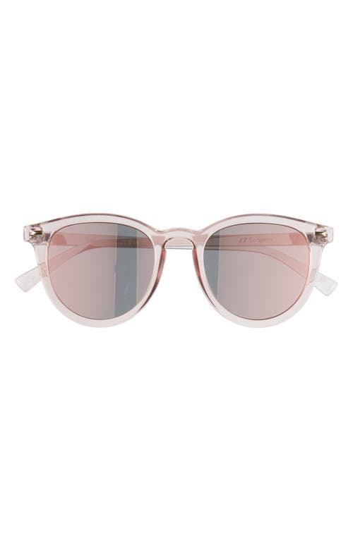 Le Specs Fire Starter 49mm Mirrored Round Sunglasses in Rosewater at Nordstrom