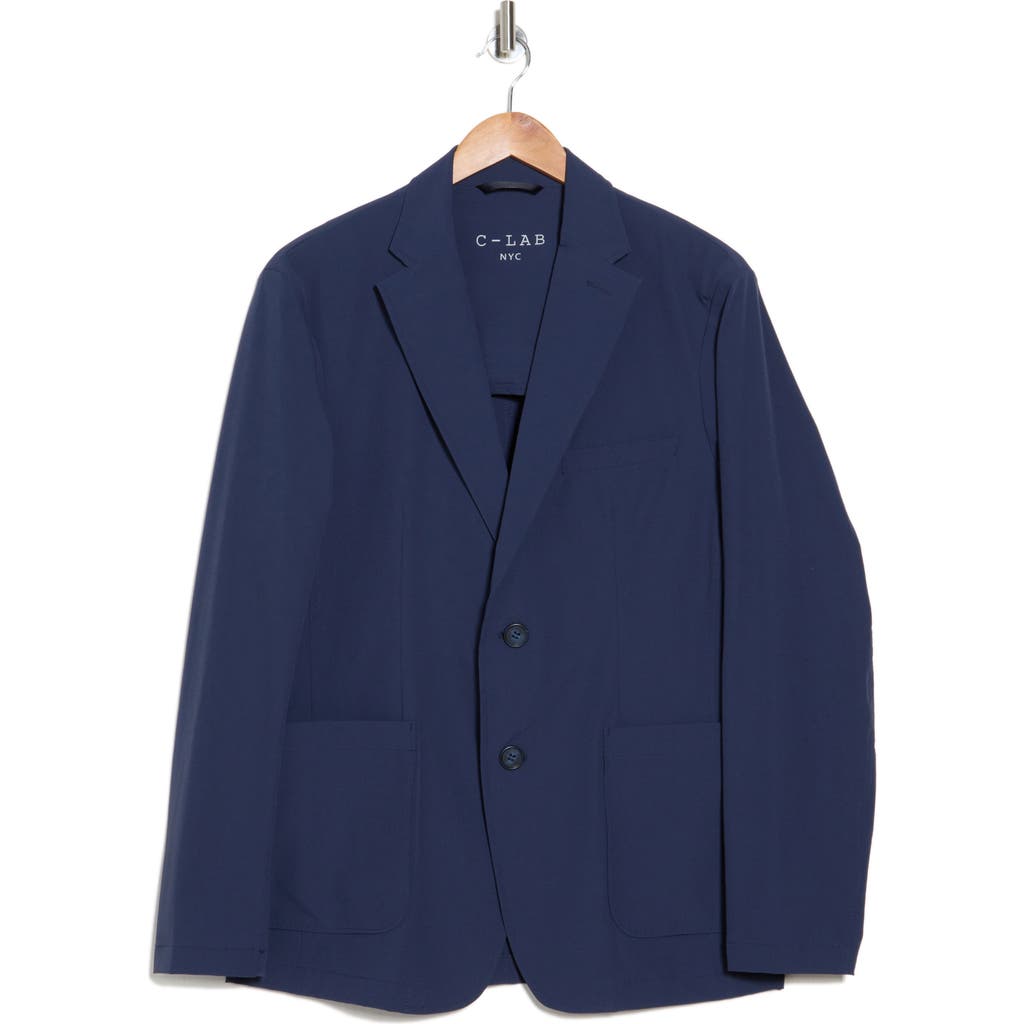 C-lab Nyc Performance Packable Solid Sport Coat In Blue