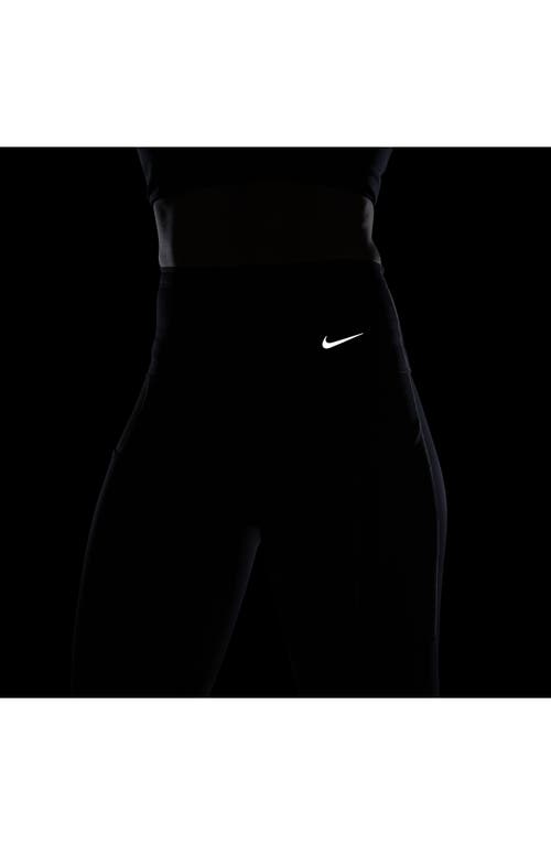 Shop Nike Dri-fit Go Firm Support High Waist Crop Leggings In Black/black