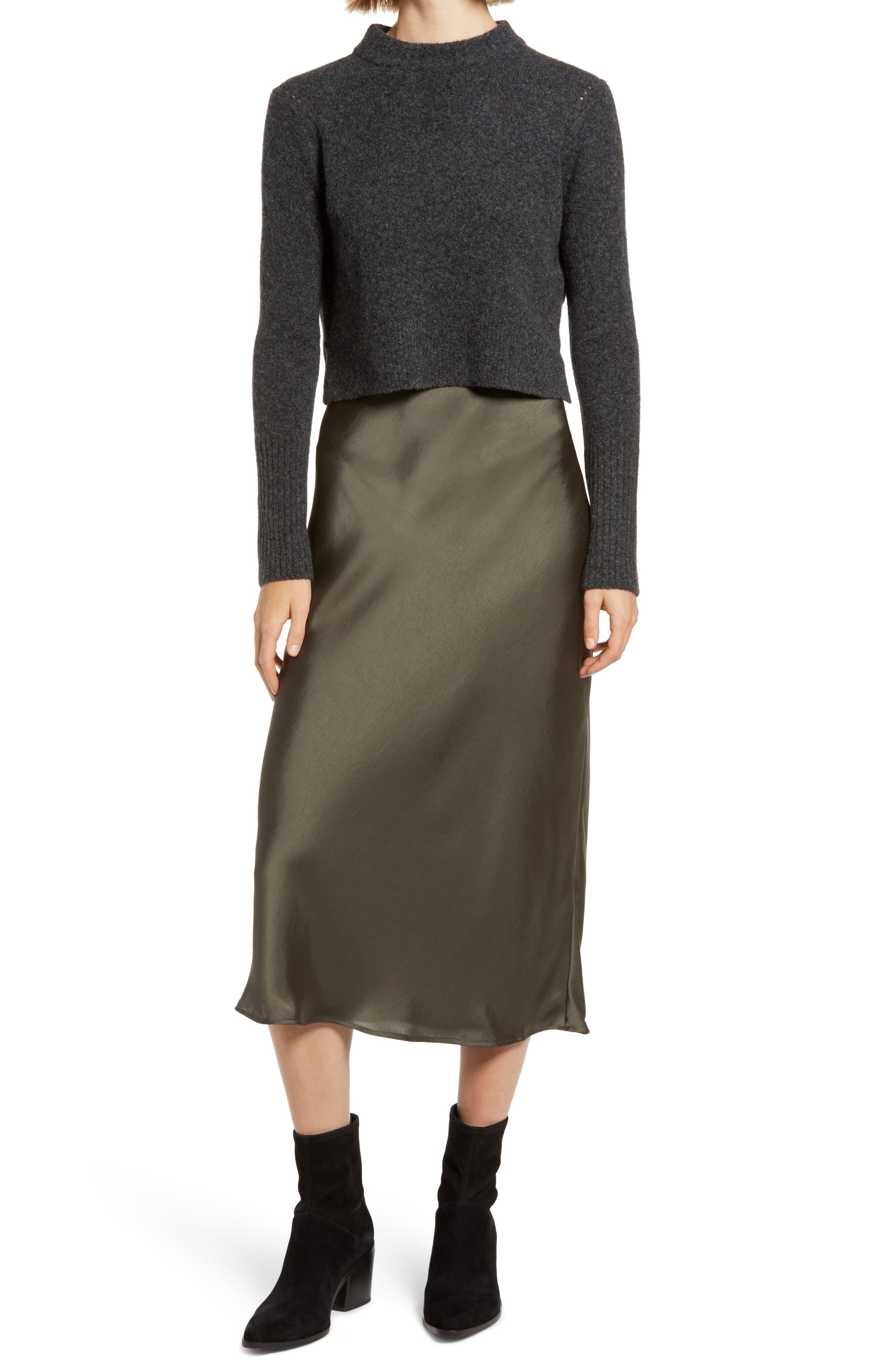 Buy > all saints slip dress with sweater > in stock