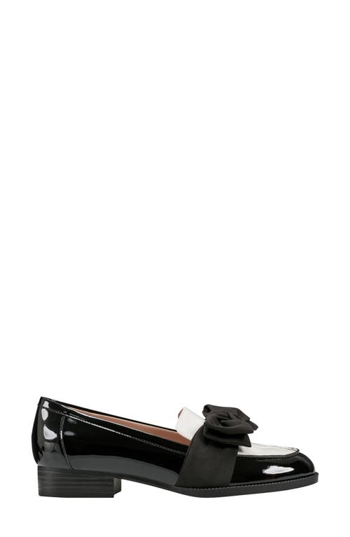 Bandolino Women's Lindio Bow Slip-on Tailored Loafers In Black White