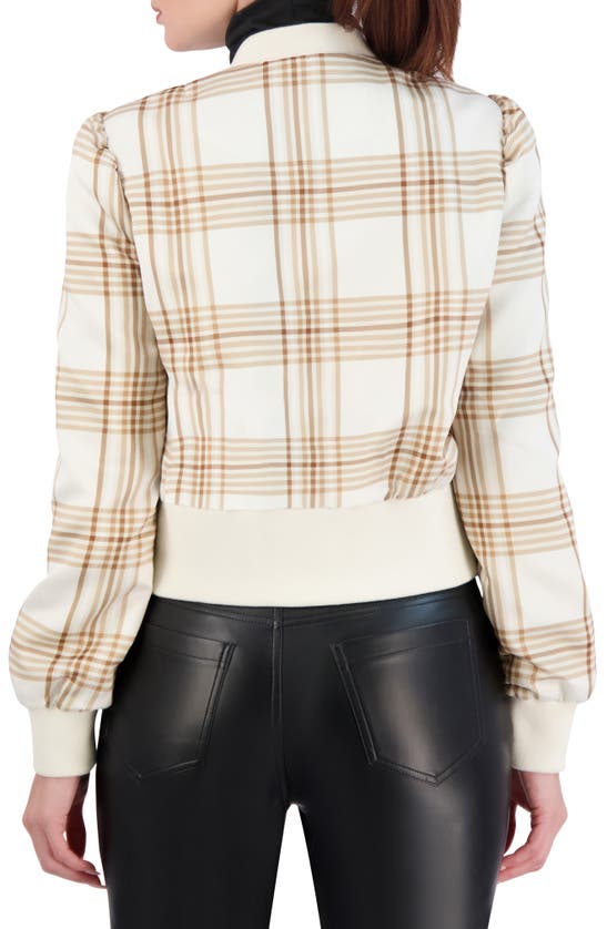 Ookie & Lala Women's Satin Bomber Jacket In Cream