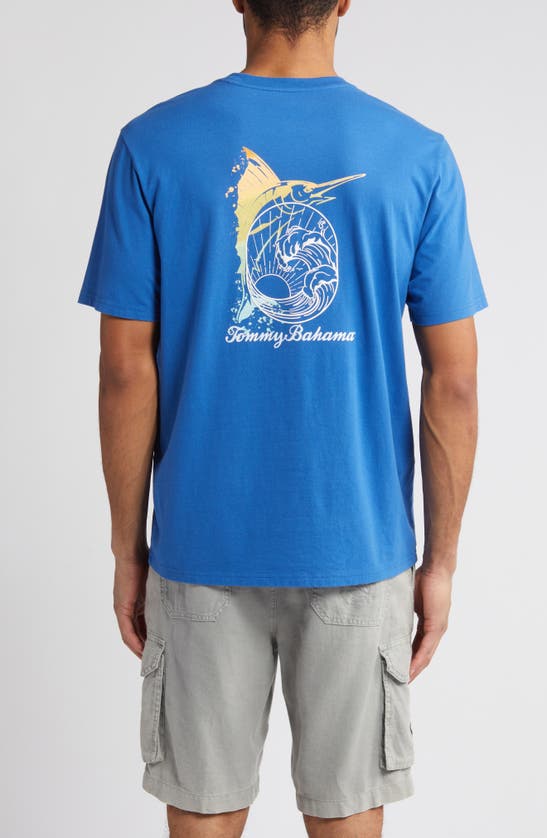 Shop Tommy Bahama Marlin Rising Graphic T-shirt In Bright Cobalt