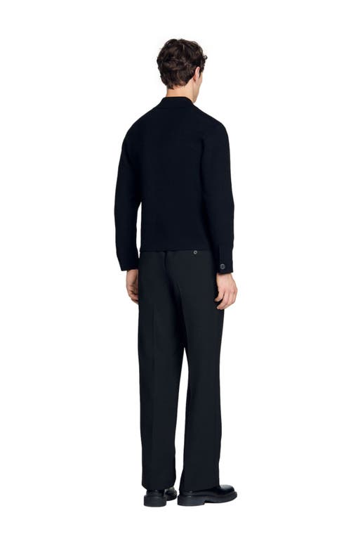 Shop Sandro Knit Jacket In Black