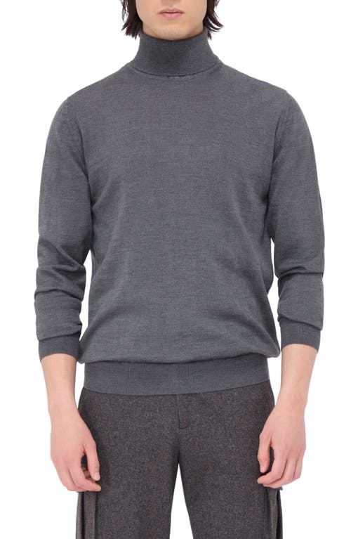 Bugatchi Sawyer Merino Wool Turtleneck Sweater In Anthracite