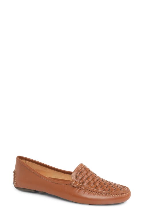 Shop Patricia Green Kelly Woven Driving Loafer In Cognac