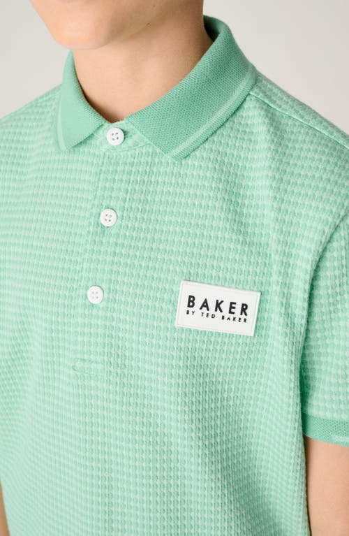 Shop Baker By Ted Baker Kids' Textured Cotton Polo In Green