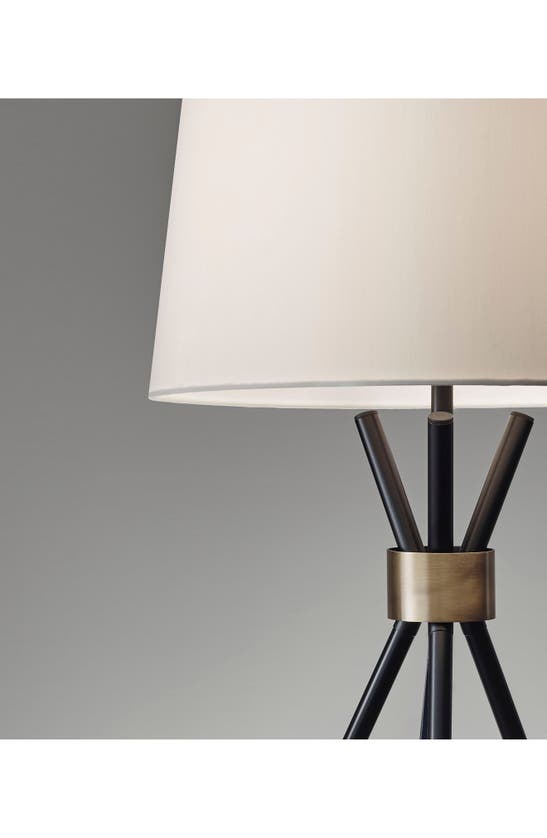 Adesso Lighting Benson Floor Lamp In Black With Antique Brass