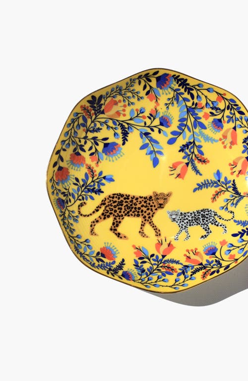 JESSIE ZHAO NEW YORK JESSIE ZHAO NEW YORK AMAZON RAINFOREST BONE CHINA BREAD BUTTER PLATE IN YELLOW