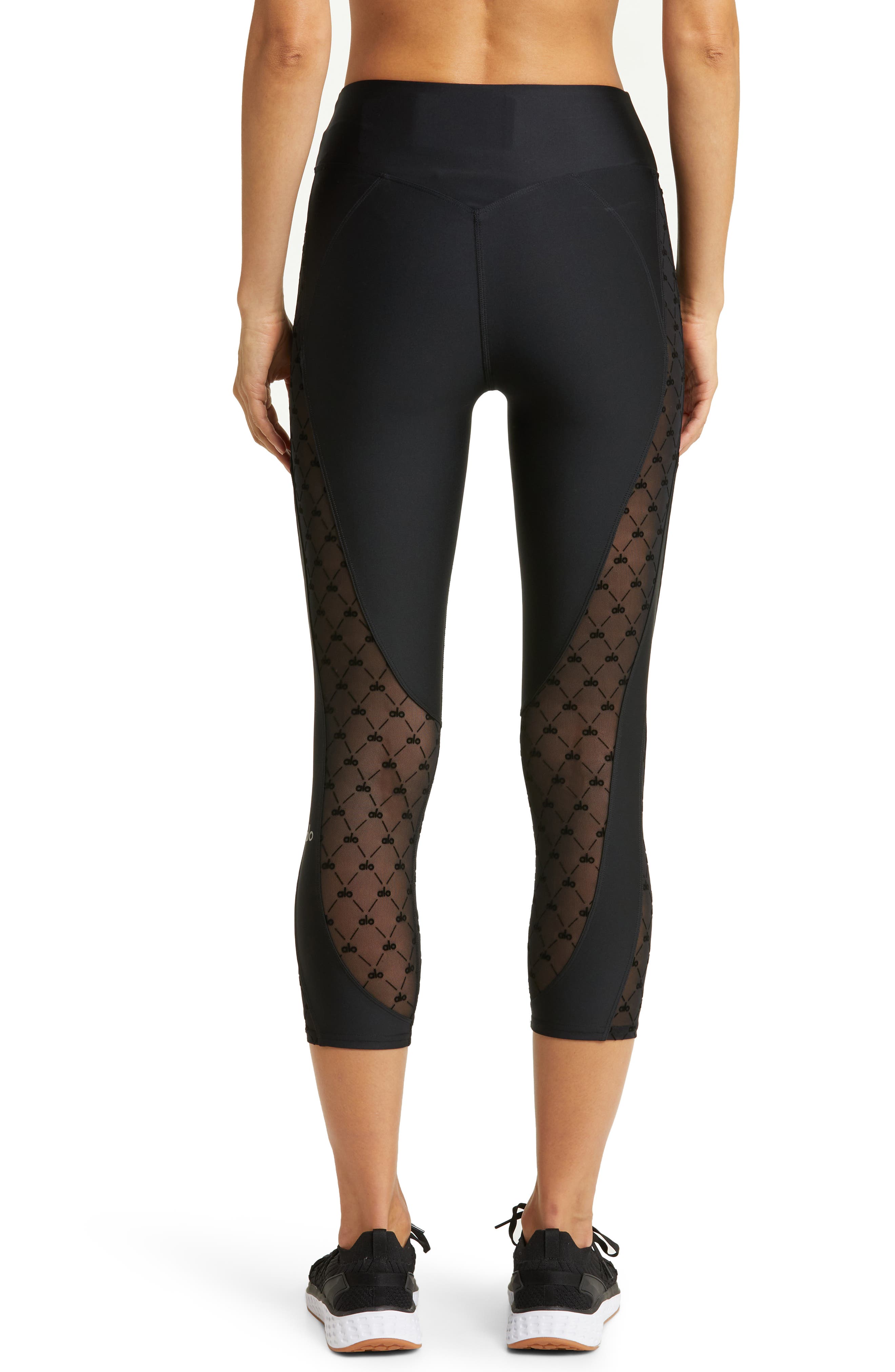 Alo Celeste Airlift Mesh High Waist Capri Leggings Nordstrom