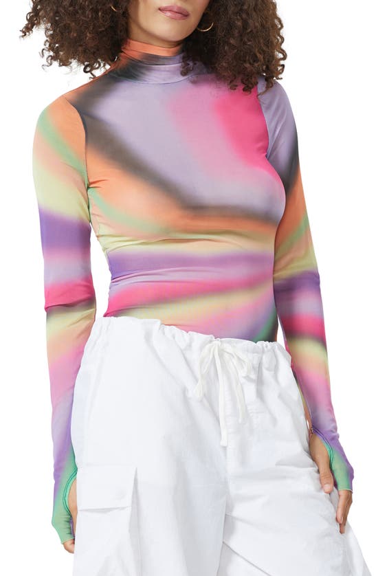 AFRM ZADIE MESH TURTLENECK TOP