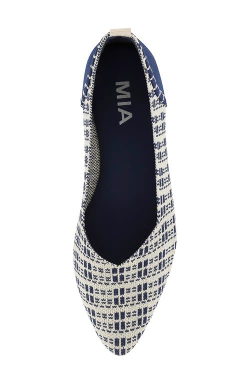 Shop Mia Lissy Knit Ballet Flat In Navy/bone