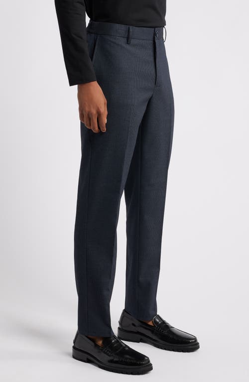 Shop Open Edit Slim Fit Pattern Pants In Navy Birds Eye