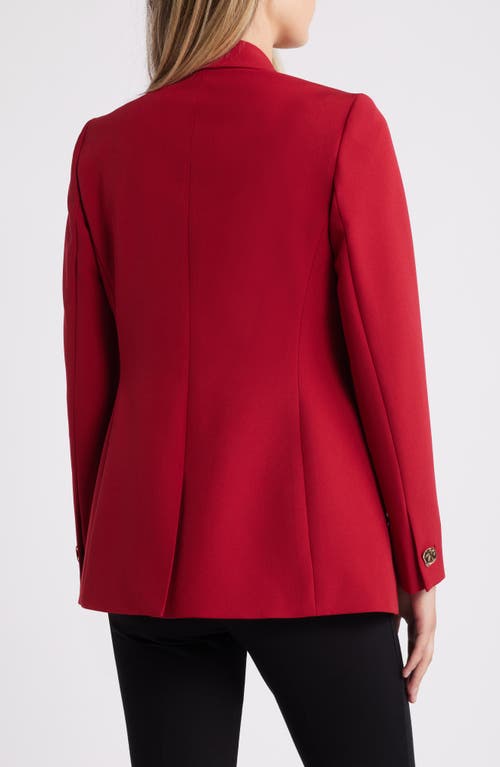 Shop Anne Klein Stretch One-button Blazer In Titian Red