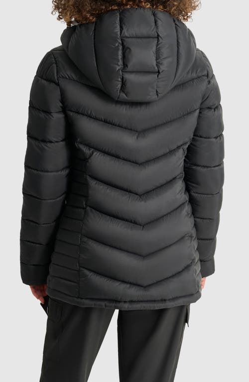 Dkny Cire Packable Hooded Puffer Jacket In Black