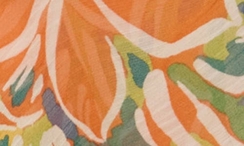 Renee C Floral Top In Orange