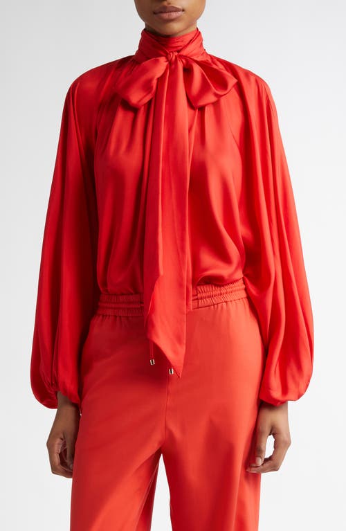 ZIMMERMANN ZIMMERMANN BATWING SLEEVE TIE NECK SILK TOP
