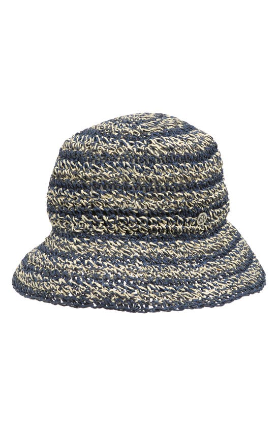 Steve Madden Stripe Crochet Bucket Hat In Blue