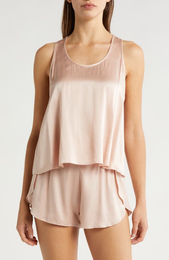 Shop Lunya Racerback Washable Silk Short Pajamas In Delicate Pink