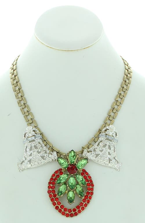 Olivia Welles Mistletoe Time Necklace In Gold/multi