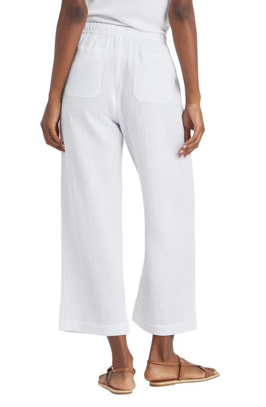 Splendid Adele Cotton Gauze Drawstring Pants In White