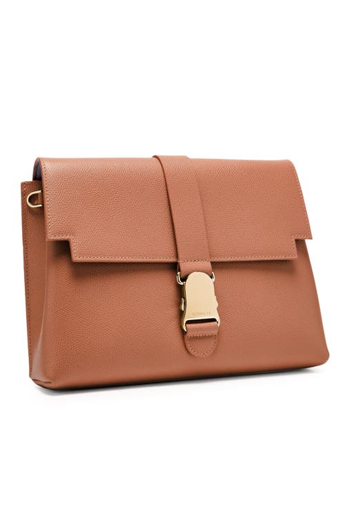 Senreve Cadence Shoulder Pebbled Leather Handbag In Chestnut