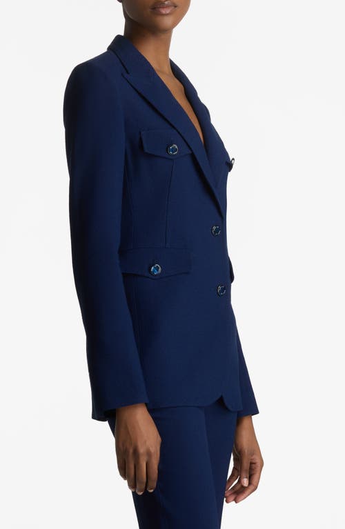 Shop St John St. John Collection Four Pocket Blazer In Royal Blue