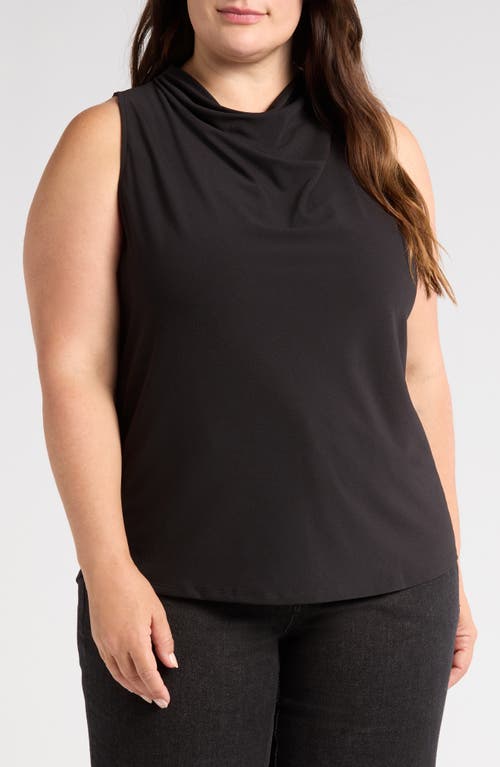 Universal Standard Cowl Neck Crepe Tank In Black