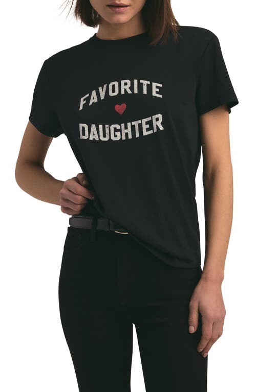 Favorite Daughter Graphic T-shirt In Black W/white