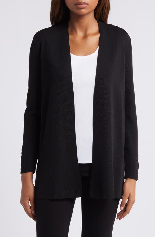 Anne Klein Womens Open Front Long Cardigan Sweater In Anne Black