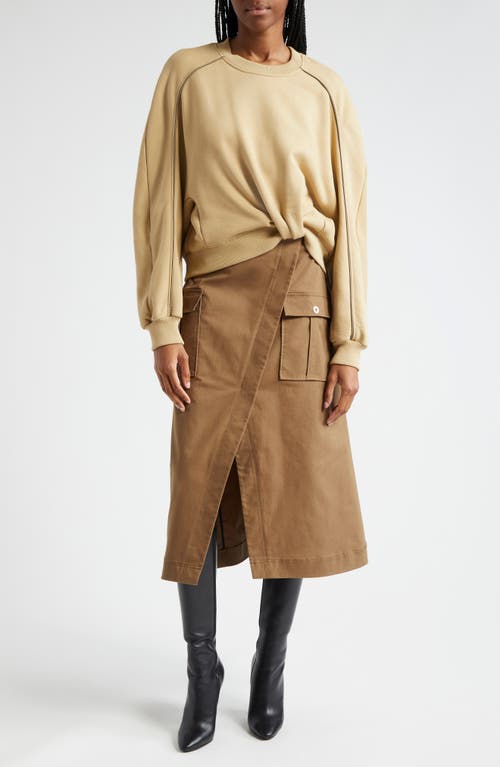 3.1 Phillip Lim Crewneck Sweatshirt & Utility Skirt Set in Khaki-Oak 