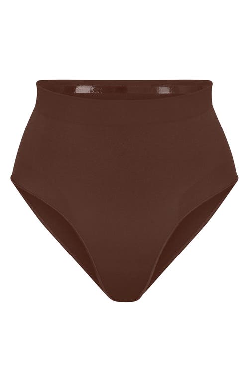 Skims Women's Seamless Sculpt Mid Waist Brief In Cocoa