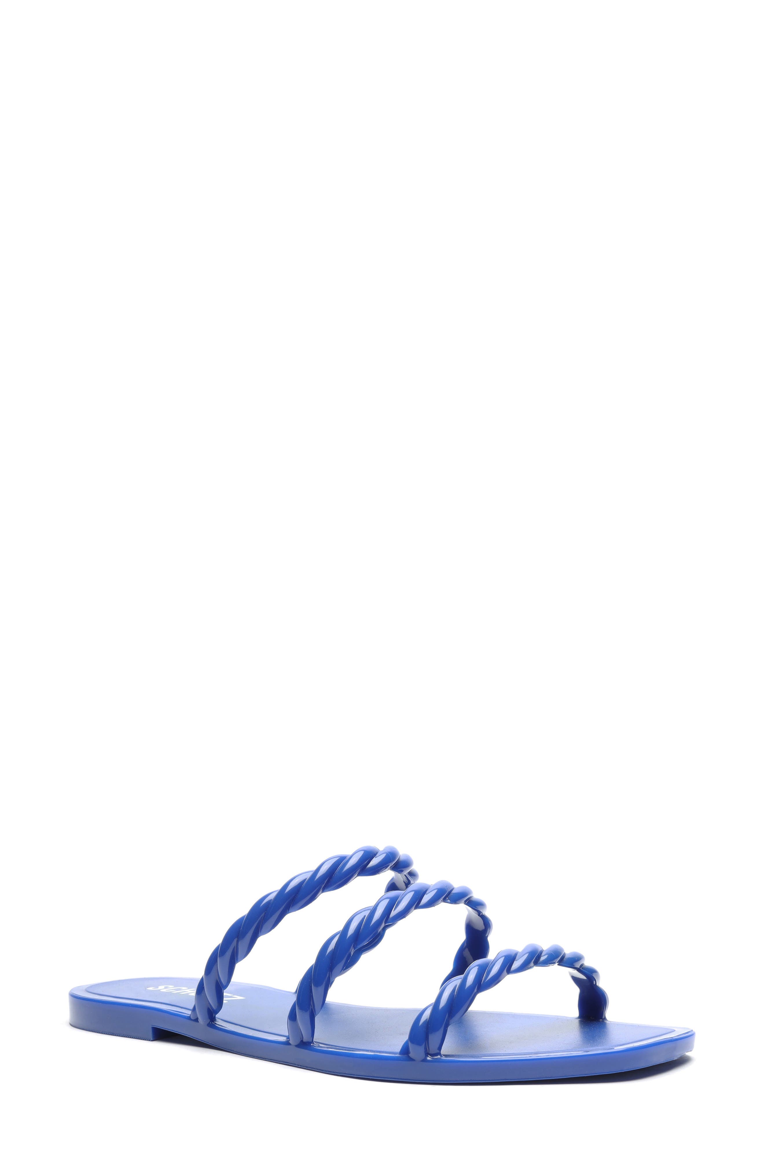 royal blue jelly sandals