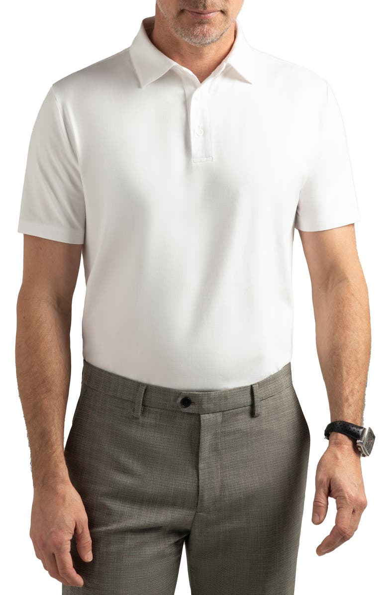 Hypernatural Pinehurst Classic Fit Cotton Blend Golf Polo, Main, color, White