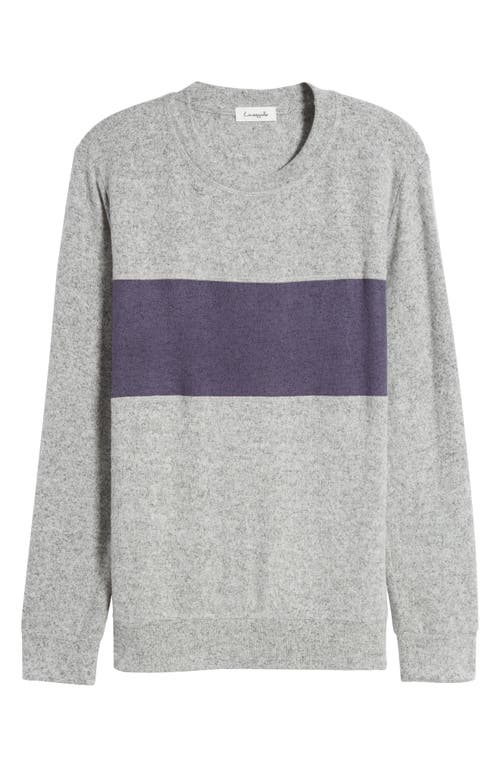 Shop Loveappella Colorblock Long Sleeve Brushed Jersey Top In Gray/navy