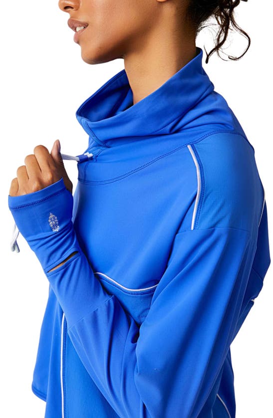 Shop Fp Movement Act Fast Layer Pullover Top In Electric Cobalt