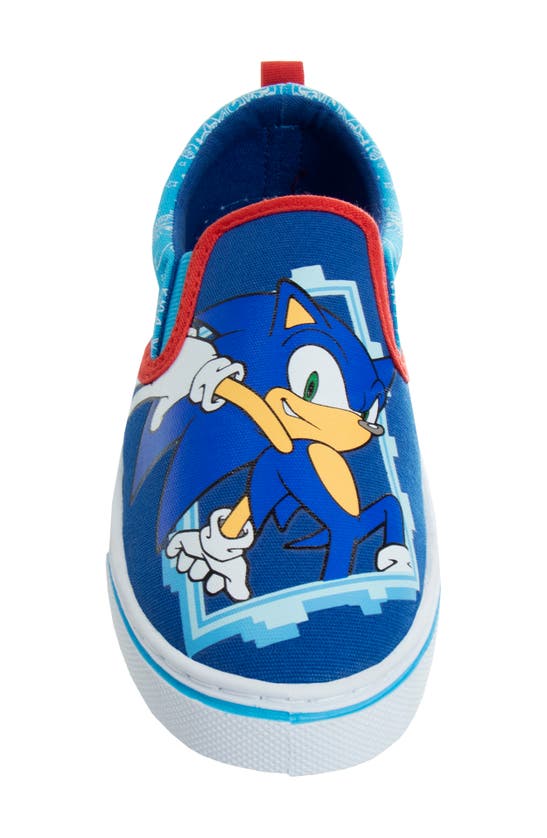 Shop Josmo Kids' Sonic The Hedgehog Slip-on Sneaker In Blue