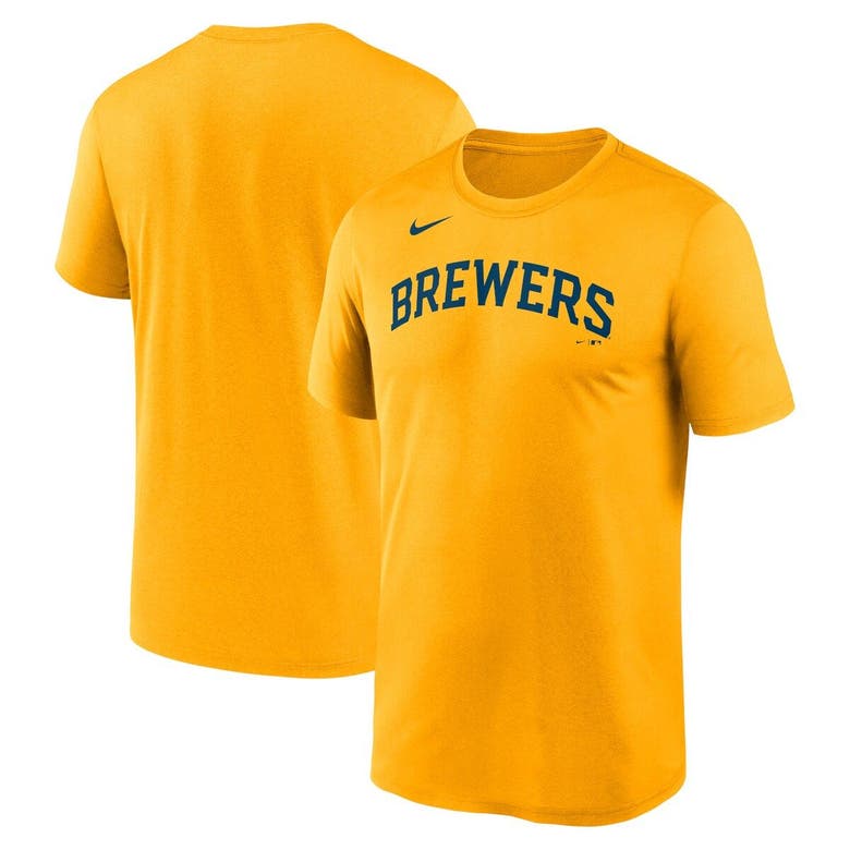 Nike Gold Milwaukee Brewers New Legend Wordmark T-shirt In Orange