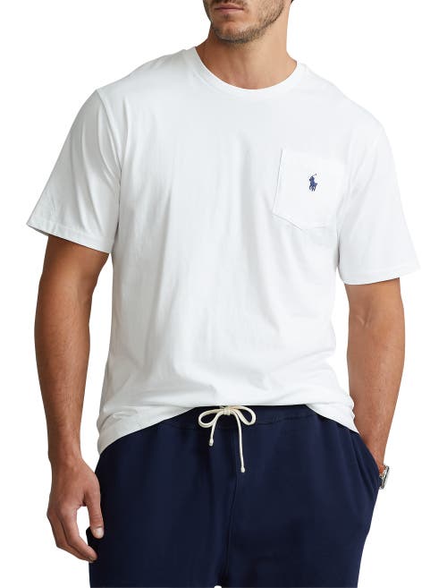 Shop Polo Ralph Lauren Classic Fit Jersey Crewneck Pocket Tee In White