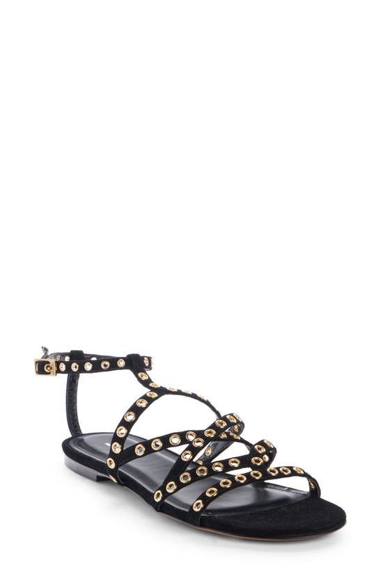 Shop Isabel Marant Lipa Grommet Strappy Sandal In Black