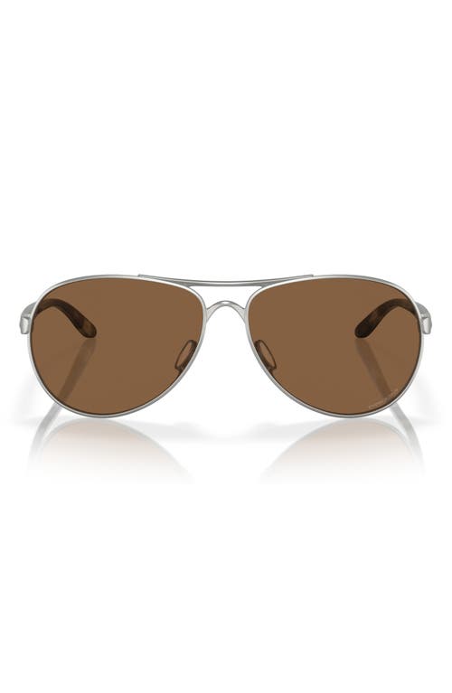 Oakley Feedback 59mm Prizm Pilot Sunglasses in Chrome at Nordstrom